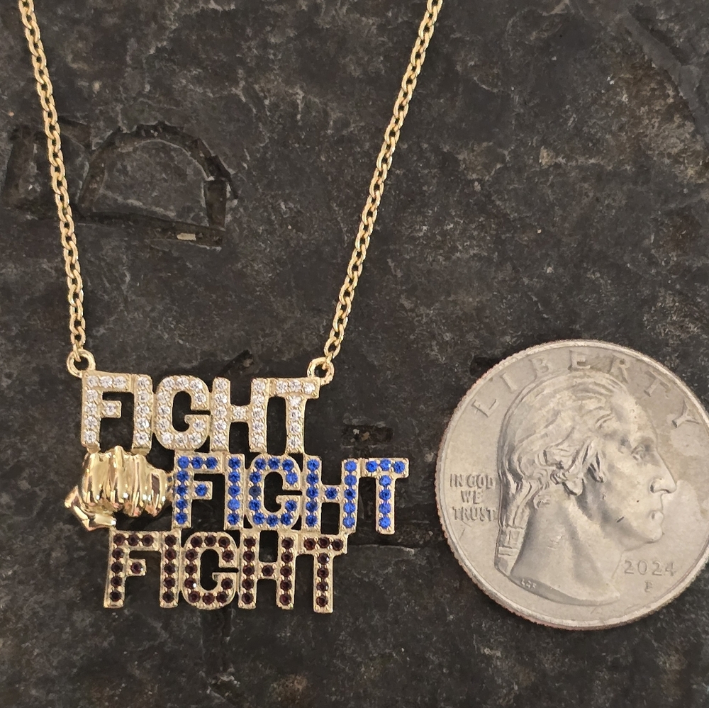 MAGA trump fight necklace 14kt gold vermeil